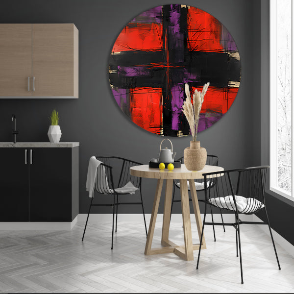 Abstract modern schilderij met dynamische lijnen forex muurcirkel