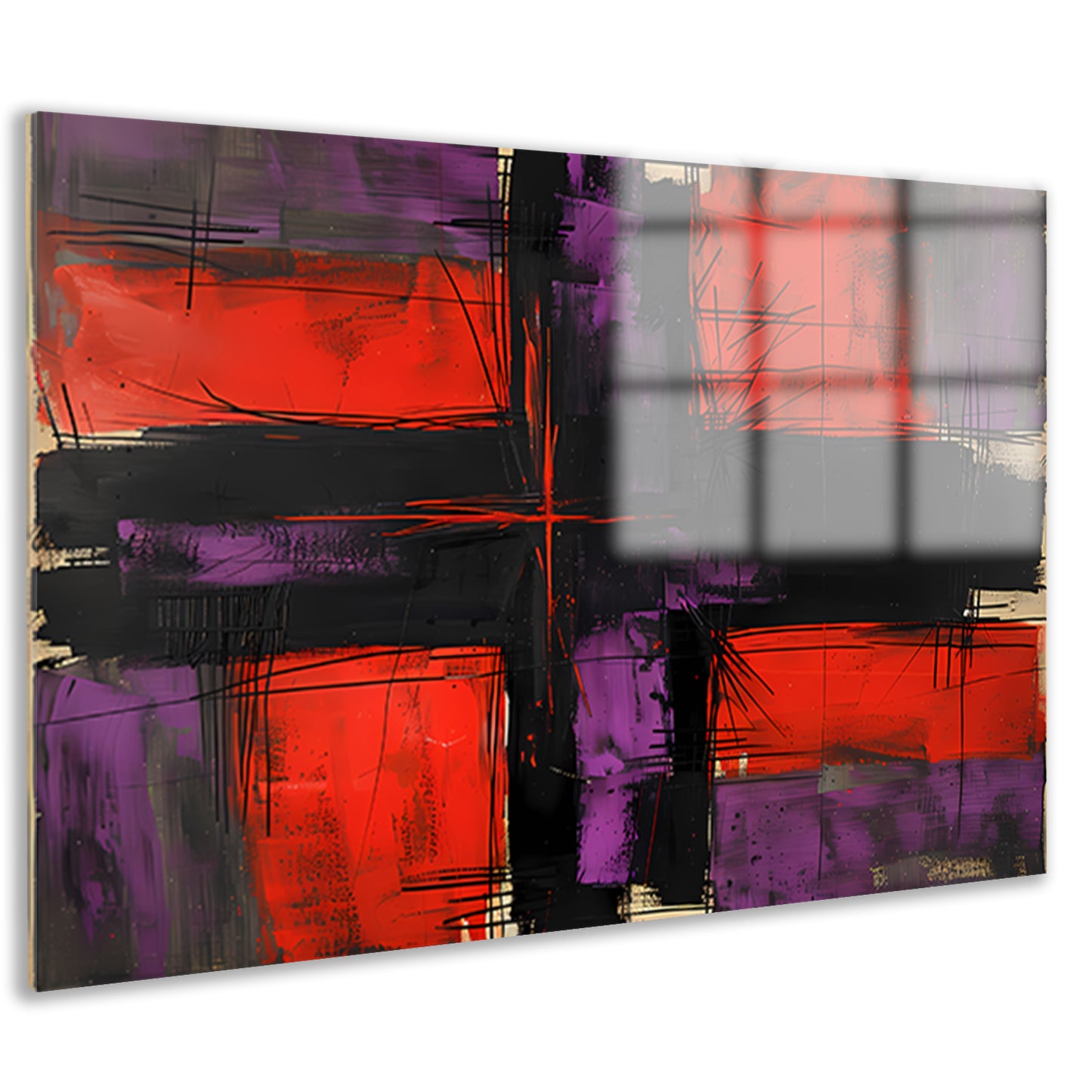 Abstract modern schilderij met dynamische lijnen acrylglas