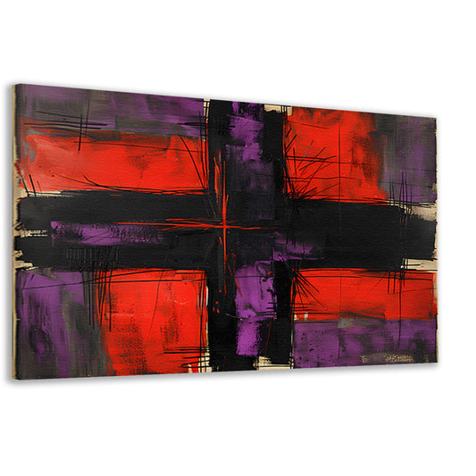 Abstract modern schilderij met dynamische lijnen canvas