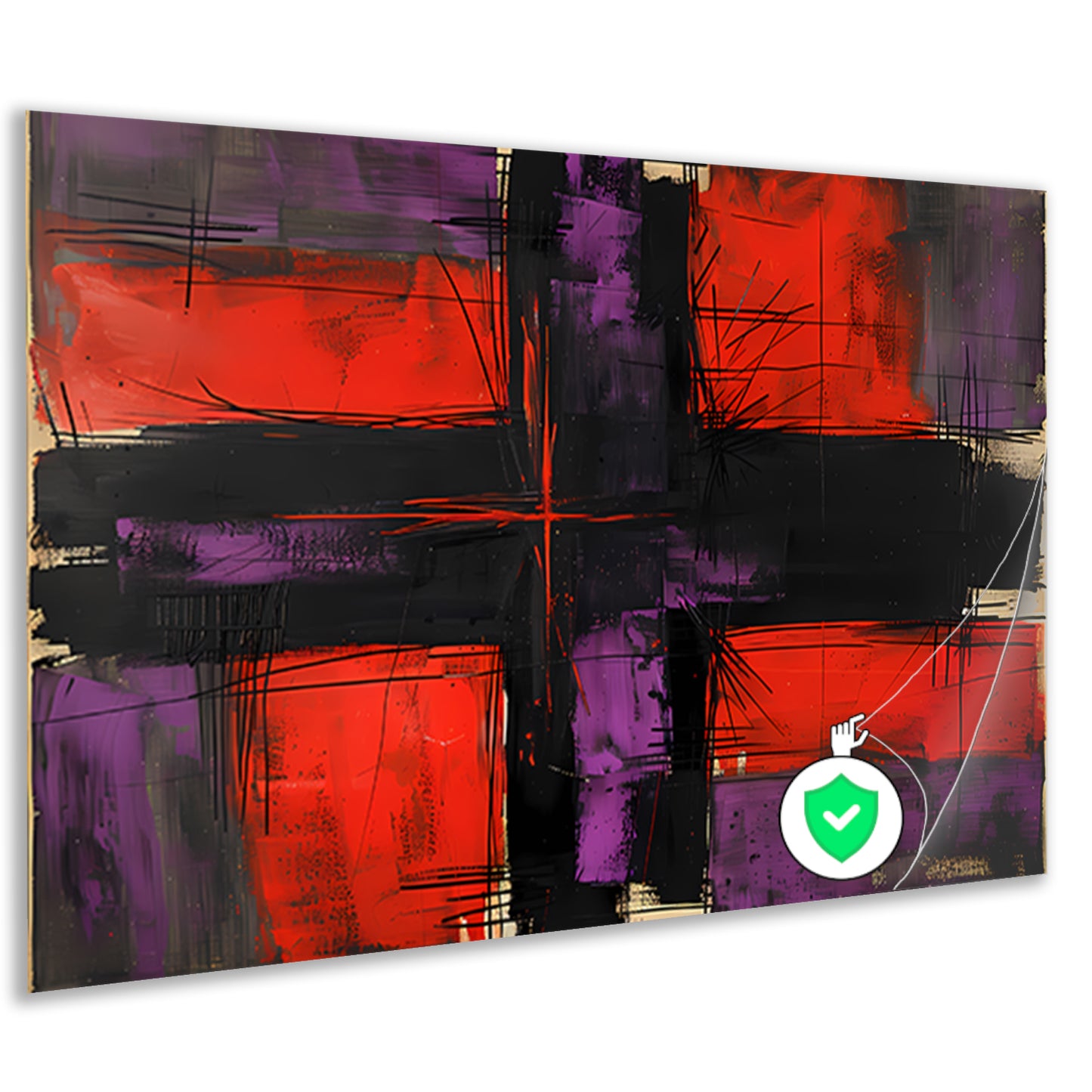 Abstract modern schilderij met dynamische lijnen poster