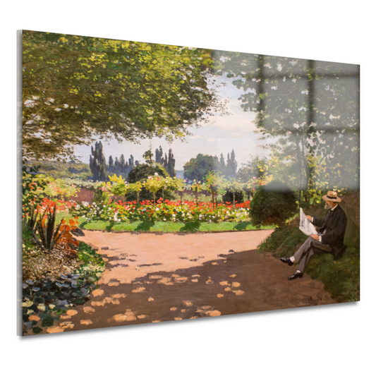 Adolphe Monet in de tuin van Le Coteau in Sainte-Adresse - Claude Monet acrylglas