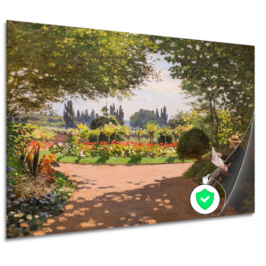 Adolphe Monet in de tuin van Le Coteau in Sainte-Adresse - Claude Monet poster
