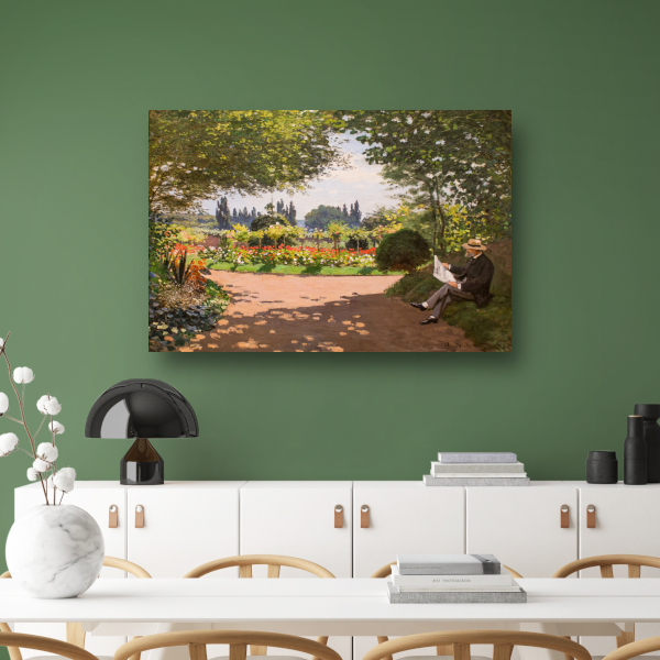 Adolphe Monet in de tuin van Le Coteau in Sainte-Adresse - Claude Monet poster