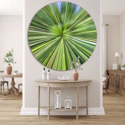 Abstracte Groene Explosie van Beweging en Licht aluminium muurcirkel
