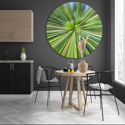 Abstracte Groene Explosie van Beweging en Licht aluminium muurcirkel
