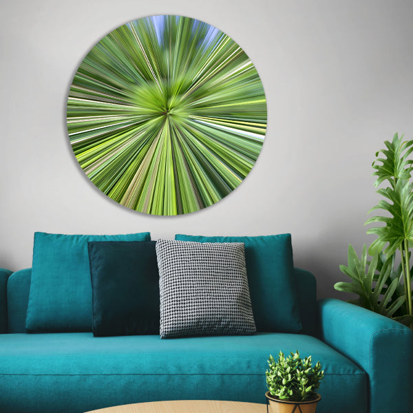 Abstracte Groene Explosie van Beweging en Licht aluminium muurcirkel