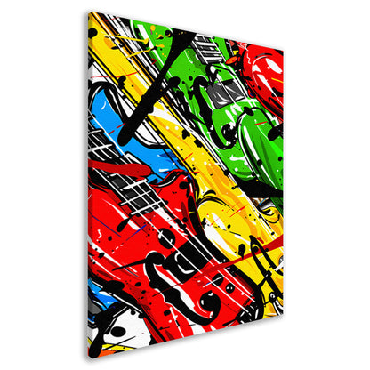 Kleurrijk Abstract gitaar kunst canvas