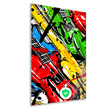 Kleurrijk Abstract gitaar kunst poster