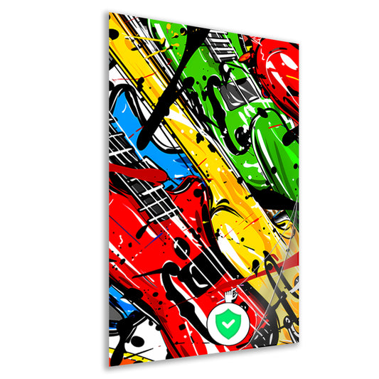 Kleurrijk Abstract gitaar kunst poster
