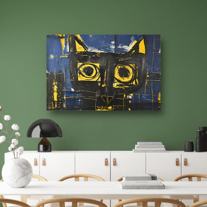 Abstract expressieve schilderij van een kat acrylglas