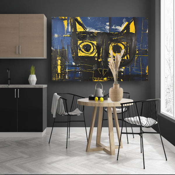 Abstract expressieve schilderij van een kat poster