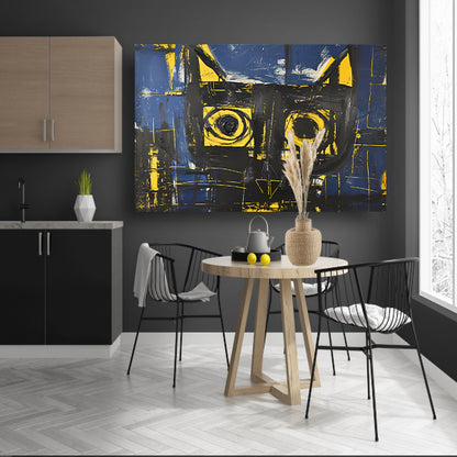 Abstract expressieve schilderij van een kat poster
