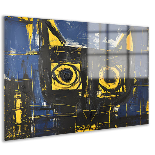 Abstract expressieve schilderij van een kat acrylglas