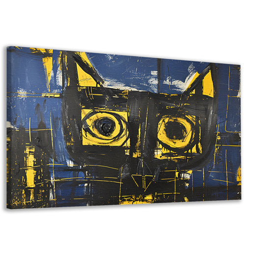 Abstract expressieve schilderij van een kat canvas