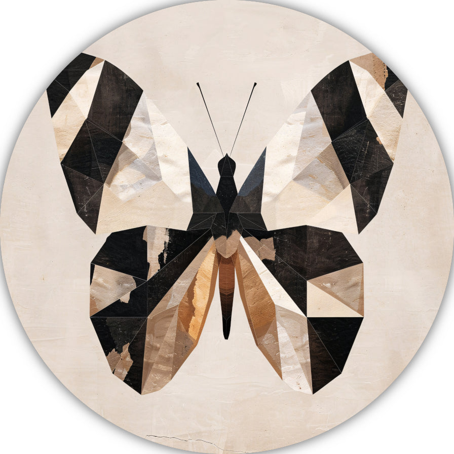 Geometrische Art Deco Stijl Vlinderontwerp forex muurcirkel