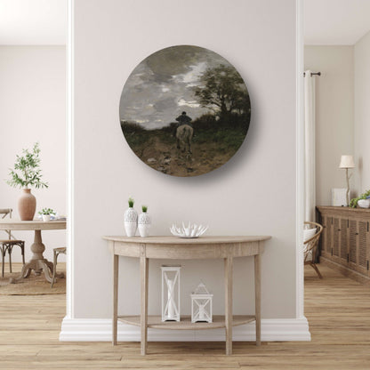 Huiswaarts - Anton Mauve aluminium muurcirkel