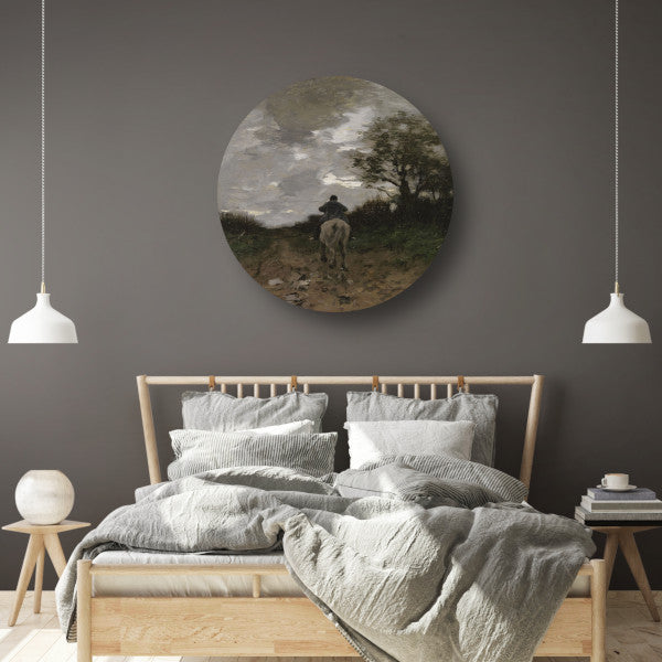 Huiswaarts - Anton Mauve aluminium muurcirkel