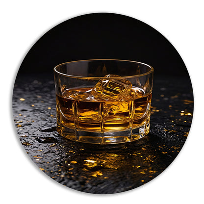 Amber Whisky in Glas met Gouden Accenten forex muurcirkel