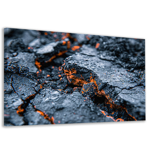 Vurige texturen in gebarsten rots canvas