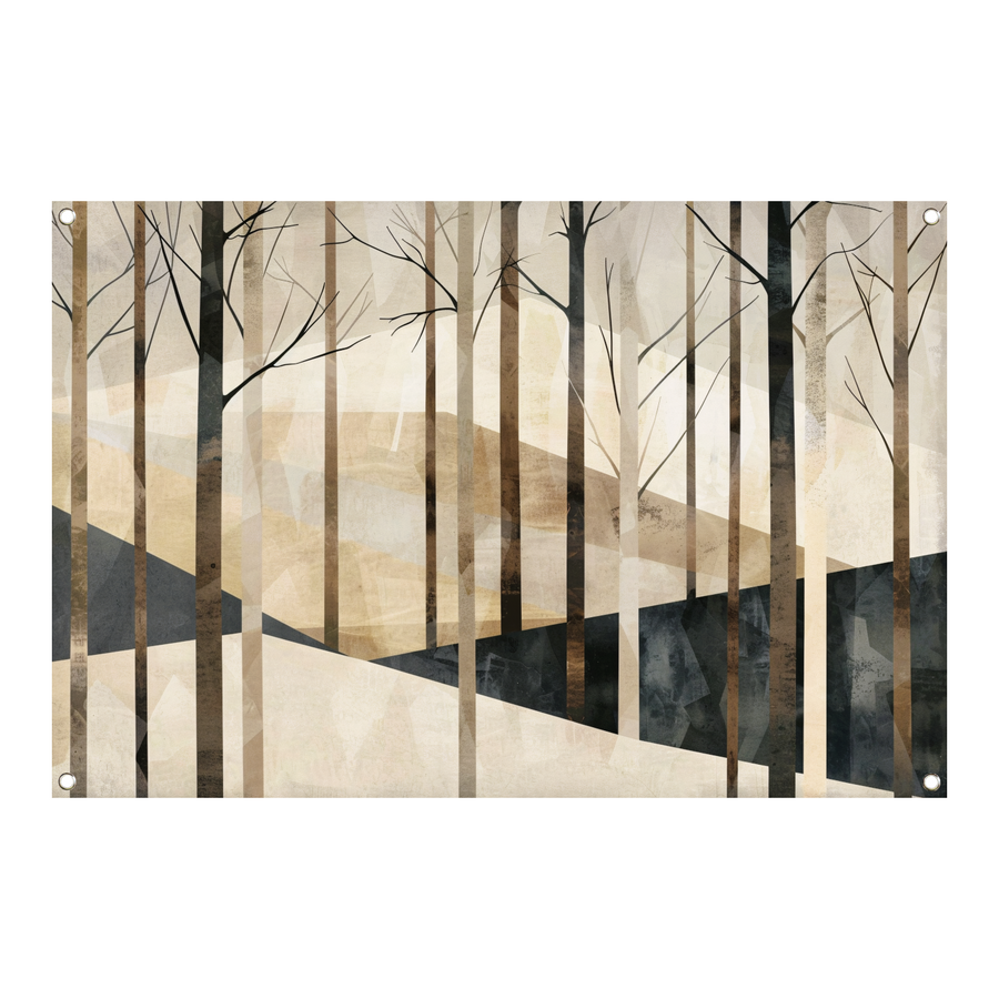 Stilistische Sepiatinten Boslandschap tuinposter