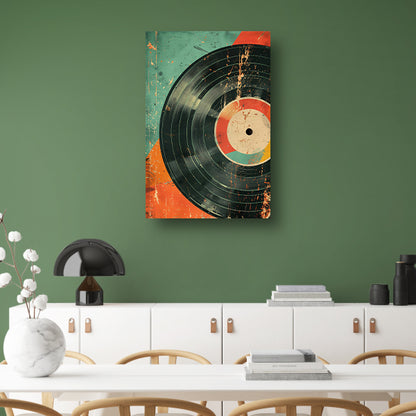 Abstracte Vinylplaat met Verfspatten poster