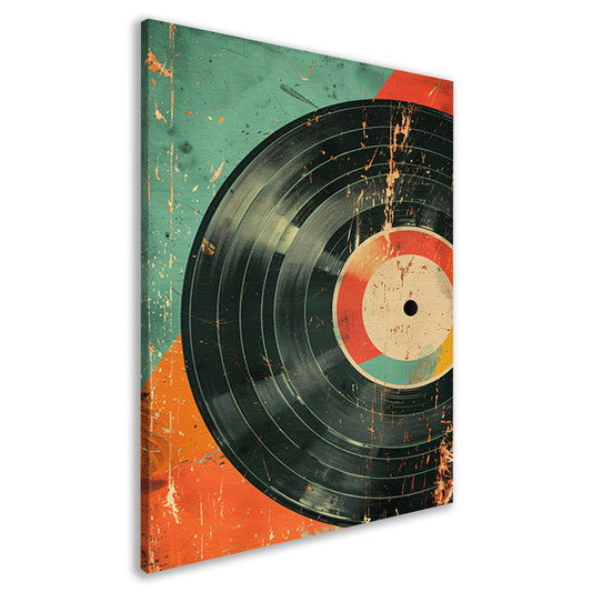 Abstracte Vinylplaat met Verfspatten canvas