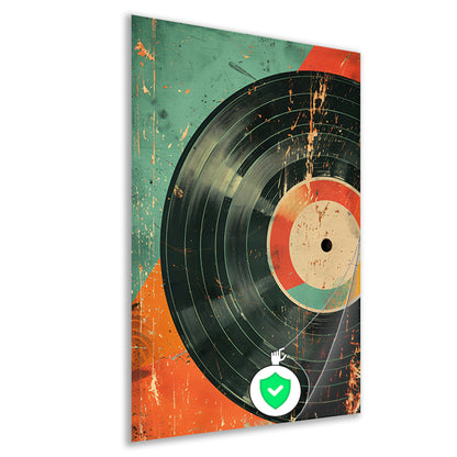 Abstracte Vinylplaat met Verfspatten poster