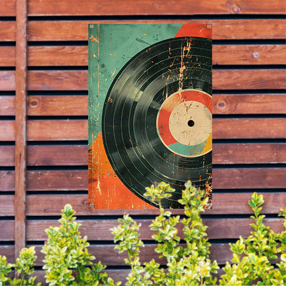 Abstracte Vinylplaat met Verfspatten tuinposter