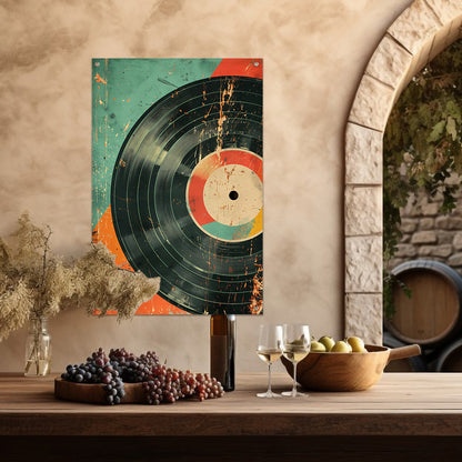 Abstracte Vinylplaat met Verfspatten tuinposter