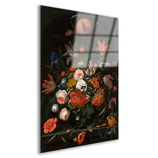 Bloemen in een glazen vaas - Abraham Mignon Acrylglas