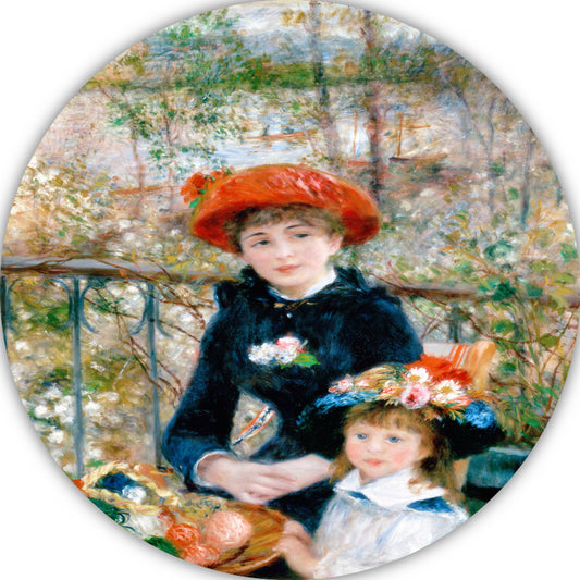 Op het Terras - Pierre-Auguste Renoir aluminium muurcirkel