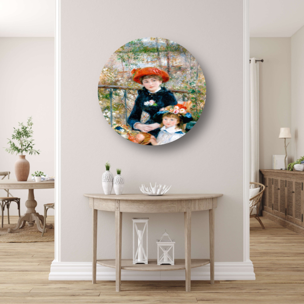Op het Terras - Pierre-Auguste Renoir aluminium muurcirkel