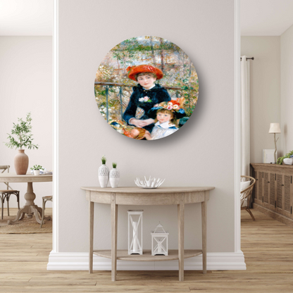 Op het Terras - Pierre-Auguste Renoir aluminium muurcirkel