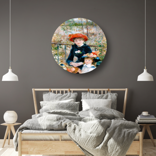 Op het Terras - Pierre-Auguste Renoir aluminium muurcirkel
