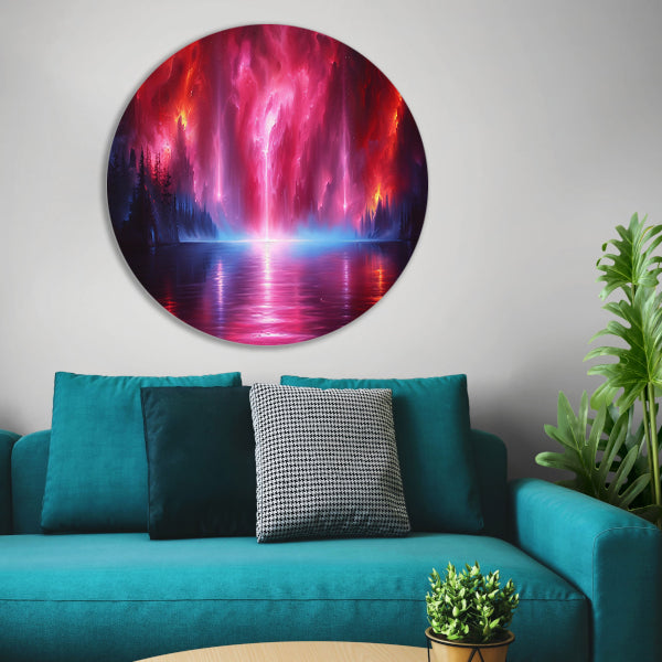 Mystieke natuur en magische luchten reflectie forex muurcirkel