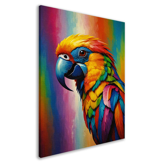 Moderne Papegaai in Kleurrijke Pracht canvas