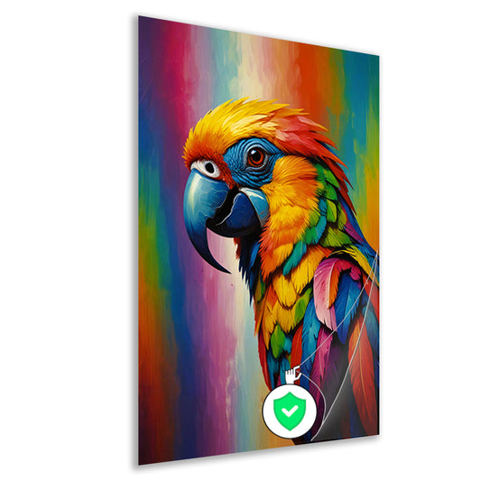 Moderne Papegaai in Kleurrijke Pracht poster