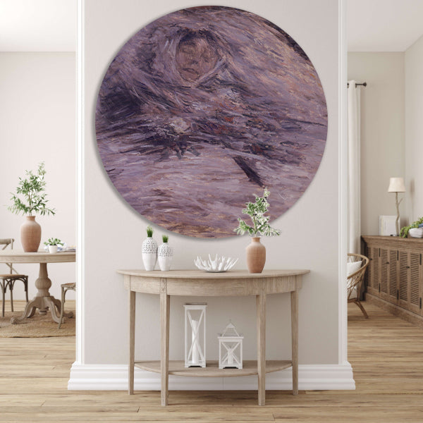Camille Monet op haar sterfbed - Claude Monet aluminium muurcirkel