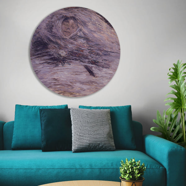 Camille Monet op haar sterfbed - Claude Monet aluminium muurcirkel