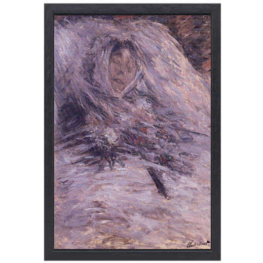 Camille Monet op haar sterfbed - Claude Monet canvas met baklijst