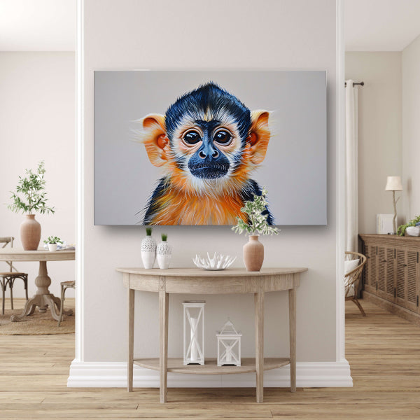 Realistisch schilderij van een schattige aap acrylglas