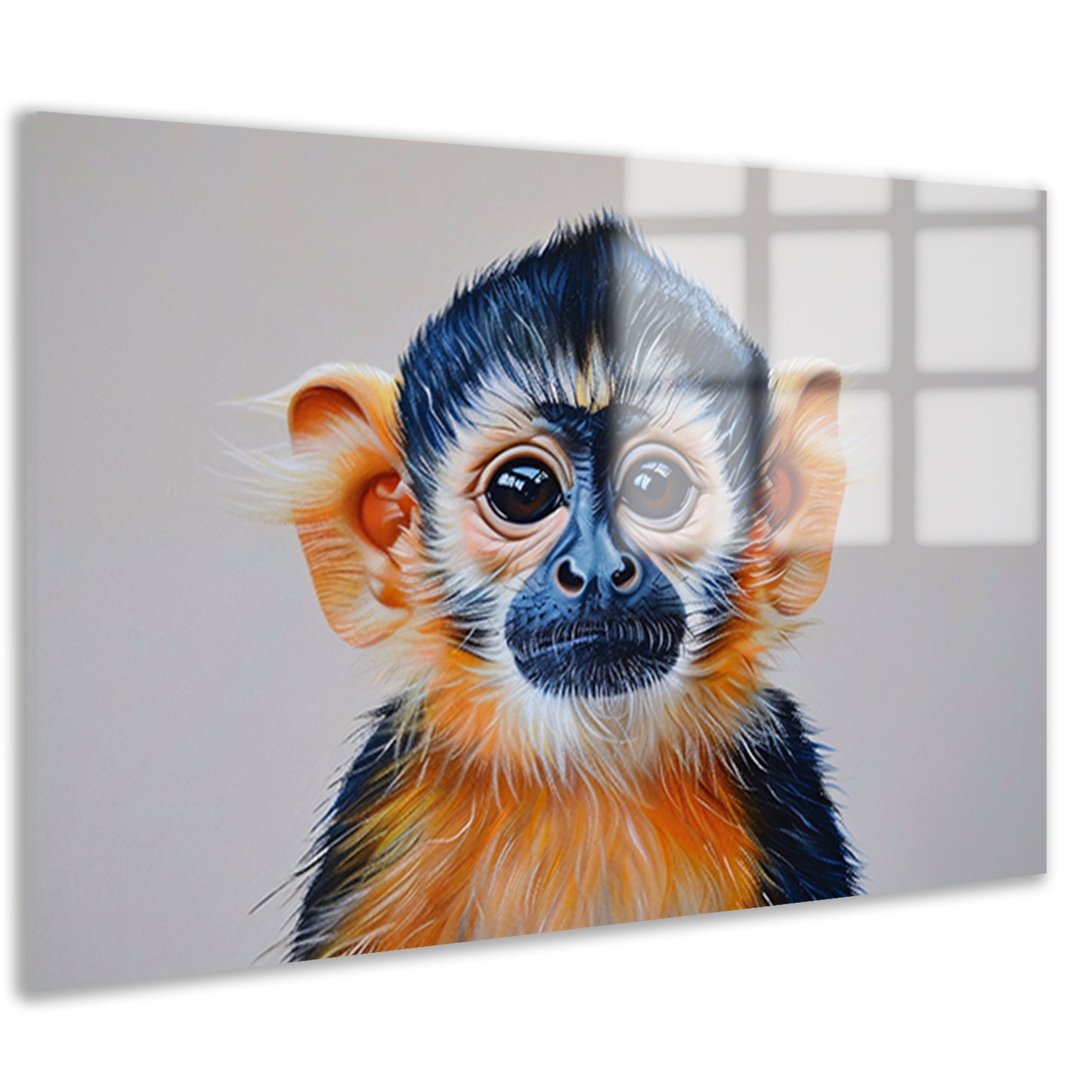 Realistisch schilderij van een schattige aap acrylglas