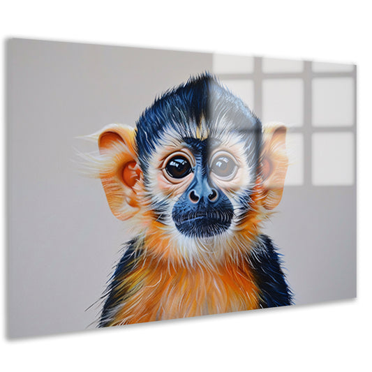 Realistisch schilderij van een schattige aap acrylglas