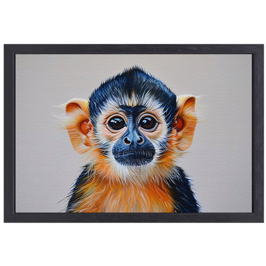 Realistisch schilderij van een schattige aap canvas met baklijst