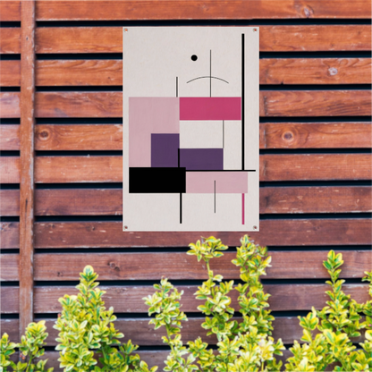 Abstracte composities met roze en paars tuinposter