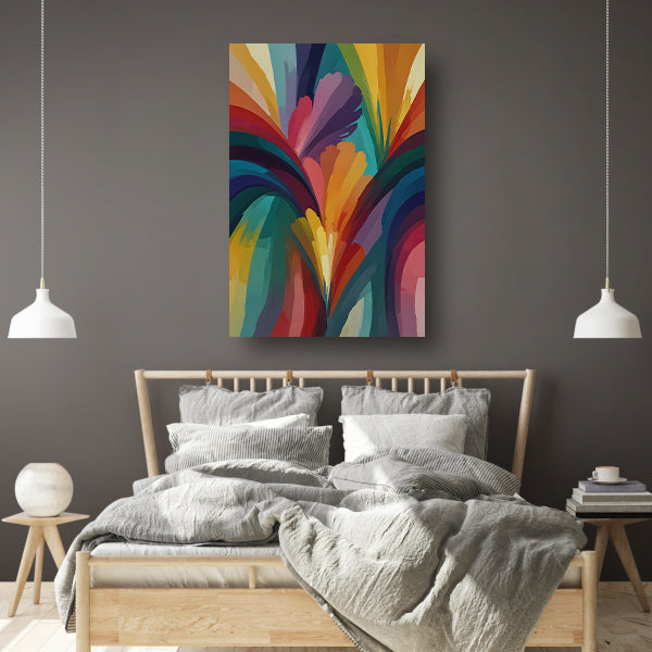 Abstracte Dans van Levendige Kleuren canvas