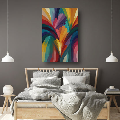Abstracte Dans van Levendige Kleuren canvas