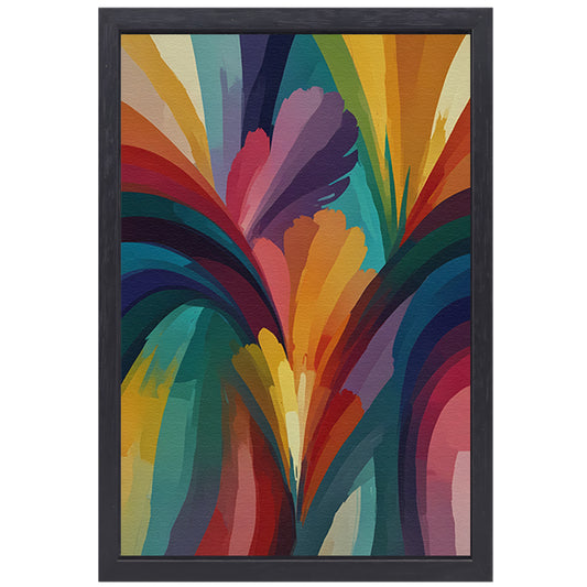 Abstracte Dans van Levendige Kleuren canvas met baklijst