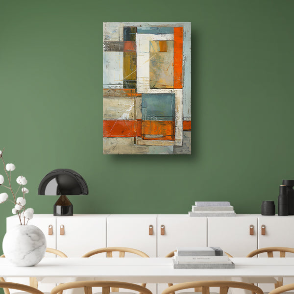 Moderne abstracte geometrische kunst met kleuren poster
