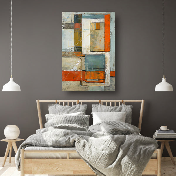 Moderne abstracte geometrische kunst met kleuren acrylglas